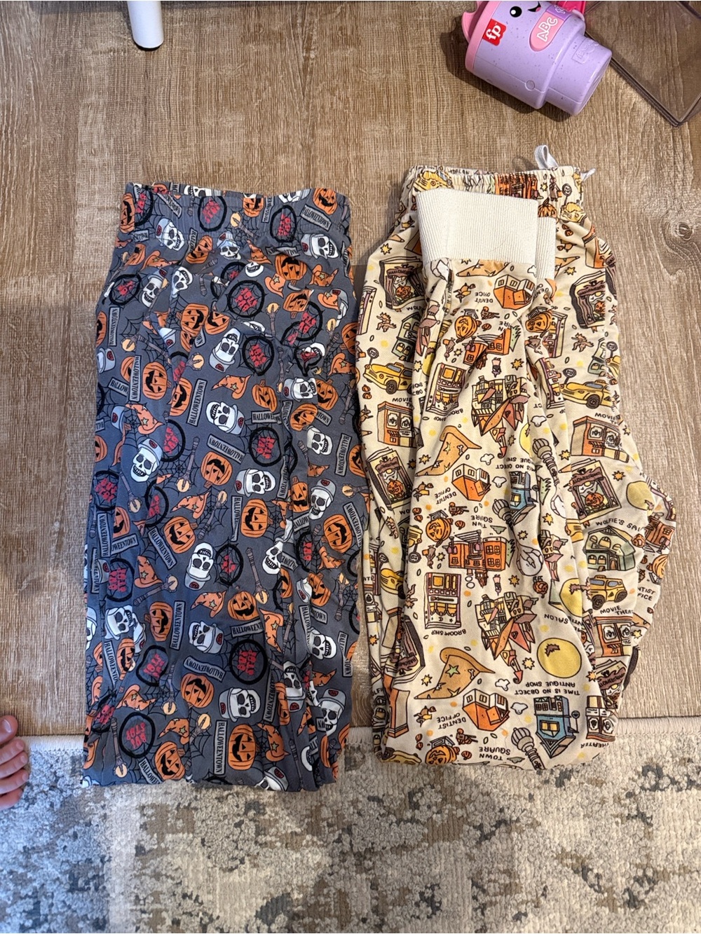 Adult Halloween Print Lounge Pants - Orange & Gray